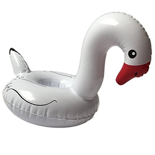 Qiaoshiren Inflatable Float Soft Drink Cup Holder Coasters for Beach Swimming Pool Party Epic Summer Pack of 3 White Swan