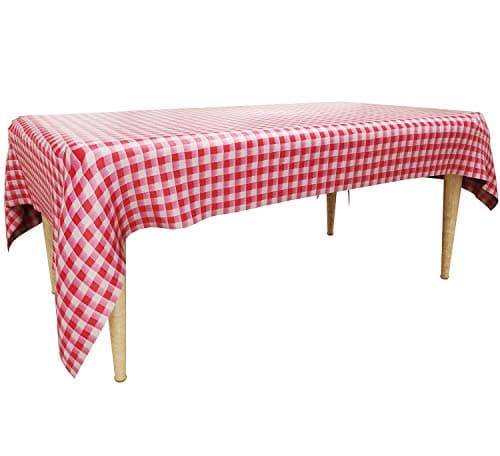 Trooer 4 Pack Plastic Red and White Checkered Tablecloths Picnic Table Covers - 54" x 108"