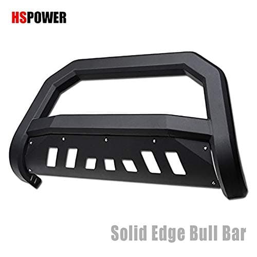 HS Power Matte Black Bull Bar Compatible with 2005-2010 for Grand Cherokee / Commander Bumper Guard Solid Edge Bold Brush