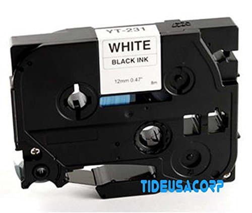 Compatible with Brother TZe-231 compatible P-Touch Black on White Labeling Tape Roll (0.47 inch/26.25 ft.)