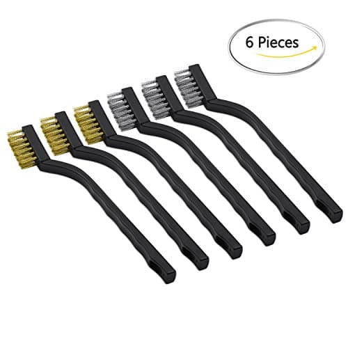 Quwei 6PCS Wire Brush for Cleaning Welding Slag and Rust Stainless Steel and Brass Masonry Brushes