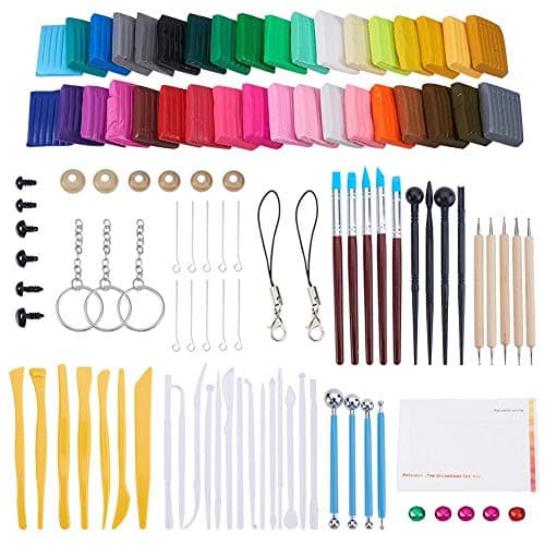 tomoyou Polymer Clay Starter Kit, Safe and Nontoxic DIY Baking Clay Blocks, Colored Soft Air Dry Clay Kit with Tool Accessories, Fun Gift for Kids