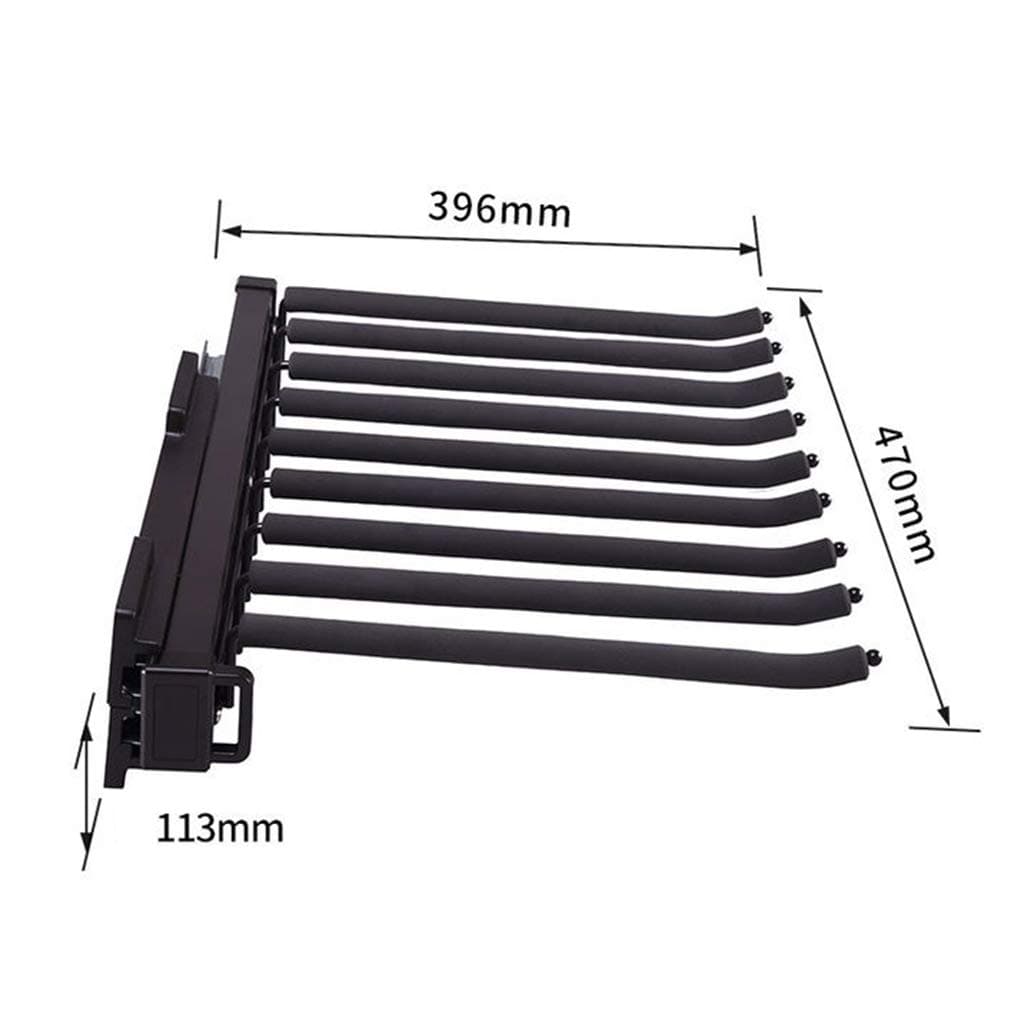 OCYE Pull Out Closet Pants Hanger Bar Clothes Organizers with 9 Arms for Space Saving,for 9 pants, left/right, 47 × 39.6cm