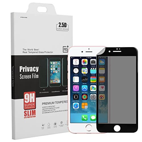 BuySShow Curved iPhone 6 Privacy Screen Protector 4.7 inches Privacy Screen iPhone 6 Privacy Tempered Glass Anti Spy 0.3mm 9H Hardness Full Screen (iPhone 6 Black)