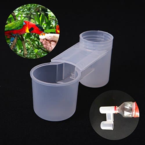 Rockruck Drinker Cups for Birds - Plastic Pet Bird Drinker Feeder Water Bottle Cup For Chicken Pigeon Home Garden - White Bird Bottle