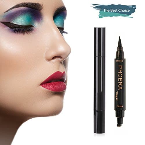 Eyeliner Pen – Wing Stamp 2-in-1 Tool – Easy Cat Eye Winged Eyeliner For Beginners – Black Color, Waterproof, Smudge Resistant, Long Lasting Liquid Liner (Small)