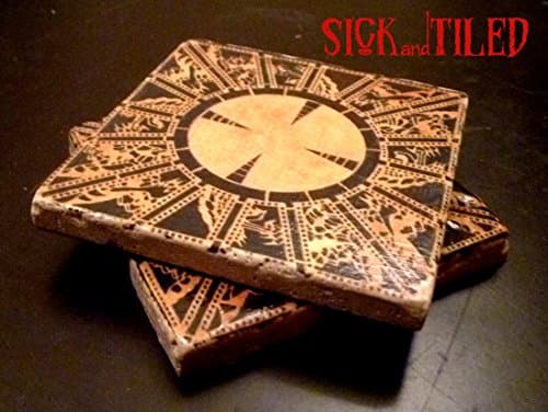 Puzzle Box Tumbled Marble Coasters Set of 2 Hellraiser Inspired Gifts