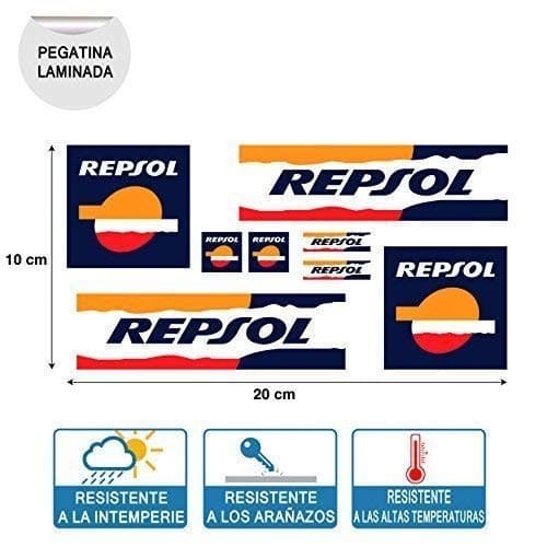 Sticker Adhesive Repsol Print Digital High Quality Laminated Leaf (20 cm x 10 cm) 8 Units