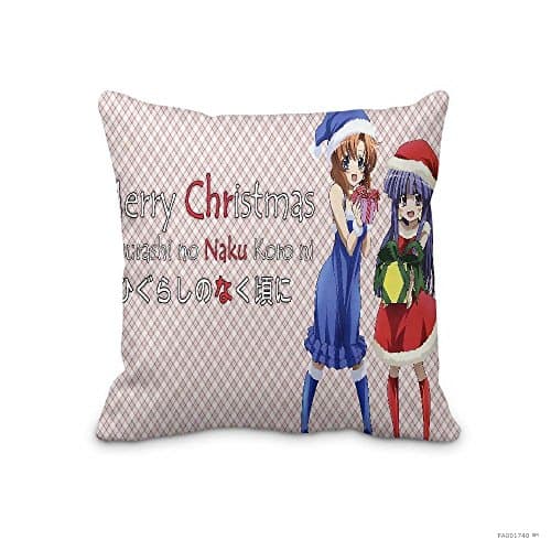 18x18inch pillow Cover Two Side Pattern Throw Pillow Case Higurashi No Naku Koro Ni Christmas christmas anime ryuuguu higurashi furude konachan Pillow Shams