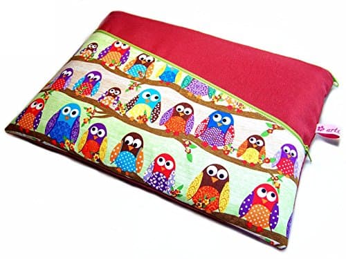 Tablet sleeve, Laptop Sleeve, Notebook case, Computer sleeve "Eulenhain" with outside pocket for cable, USB Stick, Mouse, made to measure