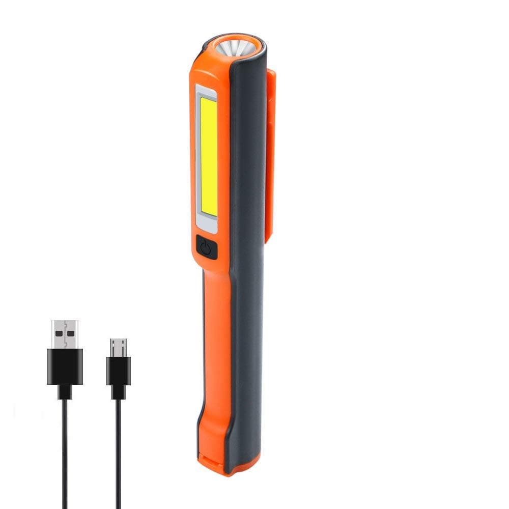 USB Rechargeable Work Light, RuiFengShun Portable Cob Work Inspection Lights LED Flashlight with Magnetic Base 120 Degree Rotating Clip, Multi Dimming Modes for Car Truck Repair,Home Using, Emergency