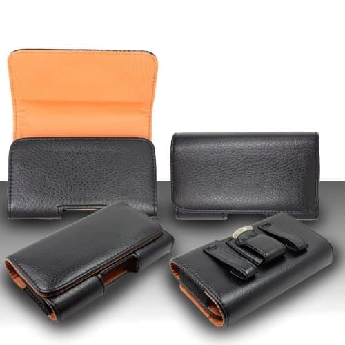 Pouch Case For LG G3 - Premium Classic Black Pebble Texture Leather Design Horizontal Leather Belt Case Clip Holster Pouch Cover Case (Fit for Single Phone With Thin Case or Back Cover Together)