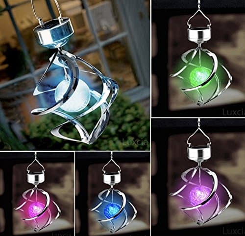 Solar Wind Lights, KimGreen Colorful Solar Power Light, Wind Spinner LED Light, Outdoor Garden Courtyard Hanging Lamp Lawn Light