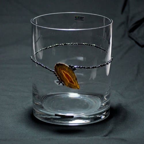 8" Agate and Oxide Precious Stone Series Vase I