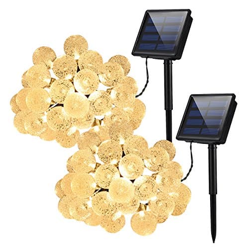 Cymas Solar String Lights, 30LED Crystal Balls Decorative Lighting for Outdoor, Patio, Lawn, Fairy Garden, Wedding, Holiday, Parties (IP 65 Waterproof & 8 Working Modes) (2 Pack)