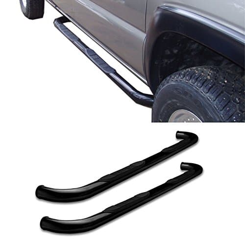3" Round Black Carbon Steel Side Step Rails Nerf Bar Running Boards Fit 2004-2008 Ford F150 Super/Extended Cab (w/ 2 Half Size Rear Doors) )