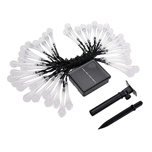 Solar Outdoor String Lights, HugeHard 20 LED 15.7ft Water Drop Lights for Garden, Patio, Yard, Home, Party and Holiday Decorations (Multi-color)