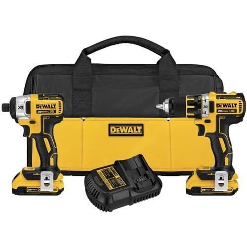 DEWALT DCK281D2 20V Max XR Lithium Ion Brushless Compact Drill/Driver & Impact Driver Combo Kit