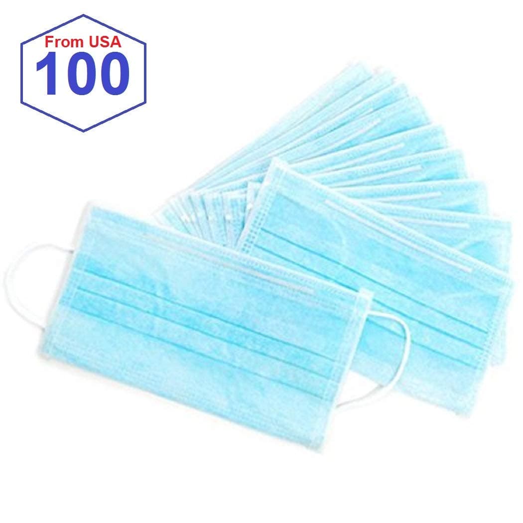 50/100/200 pcs Disposable Earloop Face Mask AntiSmog Ear Loop Mask Blue by SHG (100)