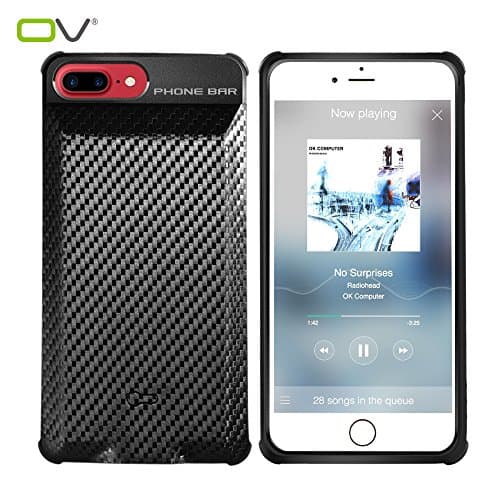 OV (iPhone 7 Plus 3500mAh) Super Slim Charger Case with Shockproof Bumper Carbon Fiber Texture Portable Power Bank Phone Bar compatitble with iphone 6 Plus and 6s Plus