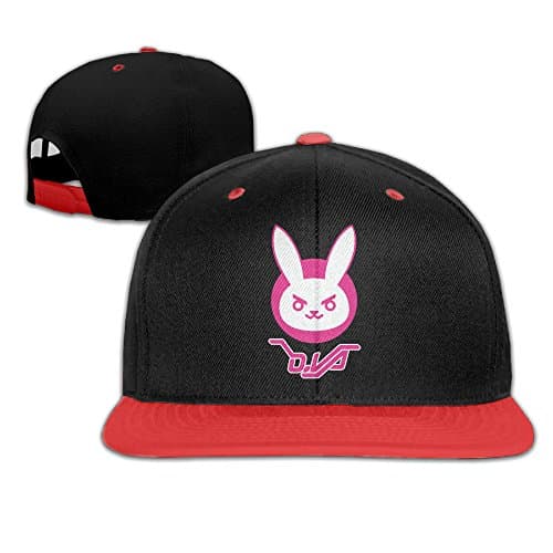 Rayrush NY Overwatch Dva Bunny Logo Print Flat Hip-Hop Baseball Caps