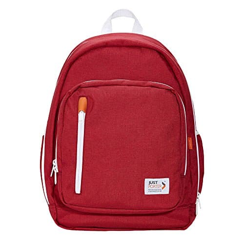 Organized Daypack Backpack Red & White | Piko Backpack by Just Porter