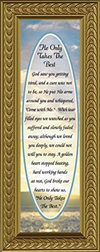He Only Takes the Best, Religious Memory Gift, Passed Away Picture Frame, 3x8 4490