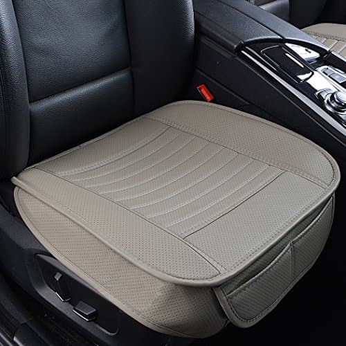 2pc Edge Wrapping Car front Seat Cushion Cover Pad Mat for Auto Supplies Office Chair with PU Leather Gray