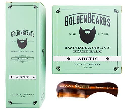 Beard Oil and Balm Kit for Men with Sensitive Skin, get our Handmade & Organic Beard Oil (1Oz) and Beard Balm (2Oz) and a small comb, now you can get your beard oil kit for men gift. (Arctic) …