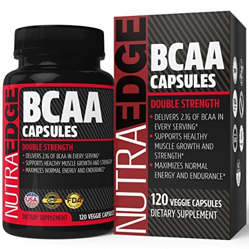 BCAA Capsules Double Strength by NutraEdge, 120 Capsules, 2100mg per Serving - Support Healthy Muscle Growth and Strength, Maximize Normal Energy and Endurance/Made in USA