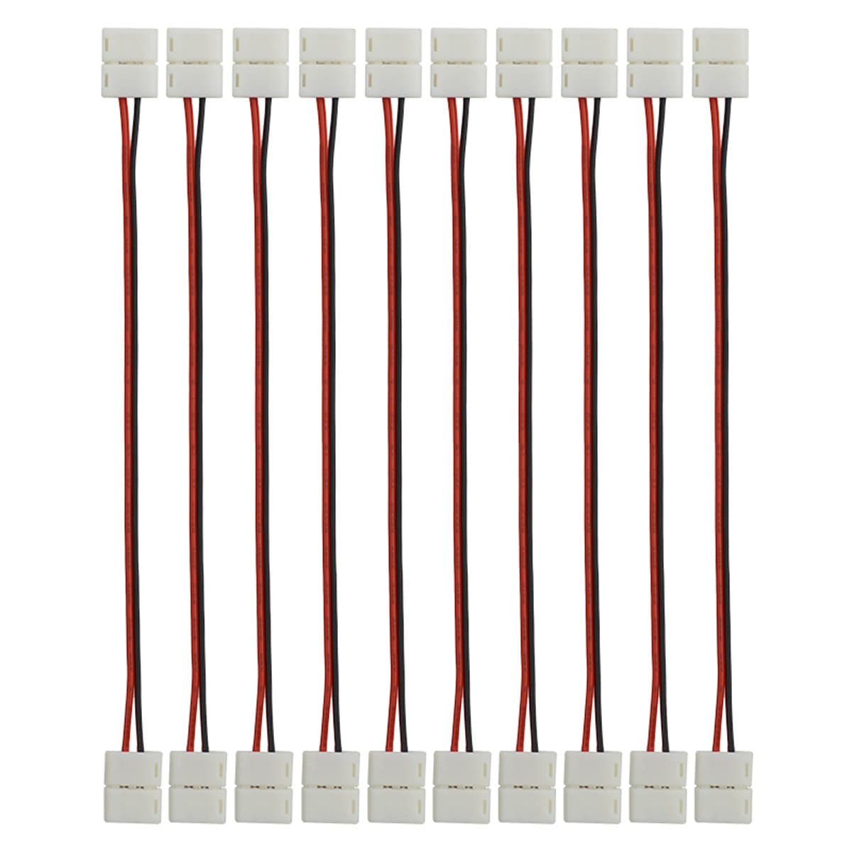 elcPark 10PCS Free Solder 2 Pin Wire Connector Cable Adapter for Single Color SMD 3528 LED Strip Light Strip to Strip