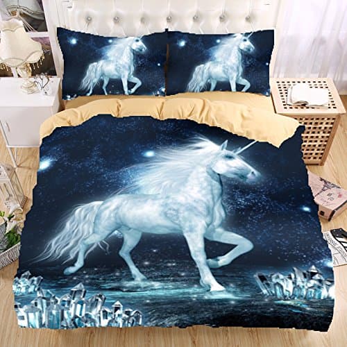 3d bedding set Unicorn bedding print twin queen king super king bedclothes Modal duvet cover set bedlinen (Full, 3)