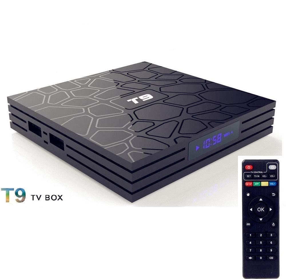T9 Android 8.1 OS TV Box, 4GB RAM 64GB ROM, RK3328 Quad Core CPU, Dual WIFI LAN Bluetooth (4G 64G)