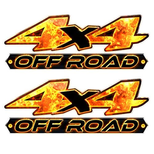 4x4 "FIRE OFF ROAD" 2 Pack Decal #FE404 - vinyl Chevy Silverado GMC Sierra Ford truck sticker