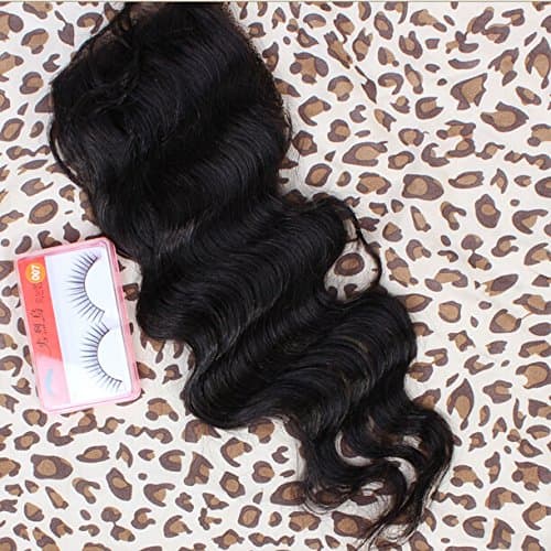 Bleached Knots Invisible Part Lace Closure 4"4" Peruvian Virgin Human Hair Body Wave Natural Colour With Gift (trademark:DaJun)
