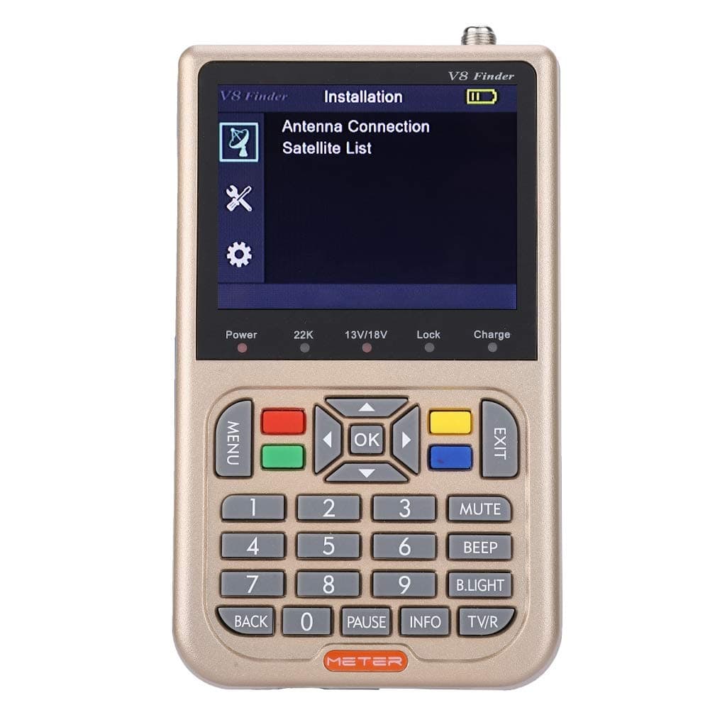 Mugast Digital TV/Antenna Meter, Mini DVB-S2 / S2X Finder Aerial Terrestrial Signal Strength Detector with Backlight Function for Remote Satellite Antennas(US Plug)