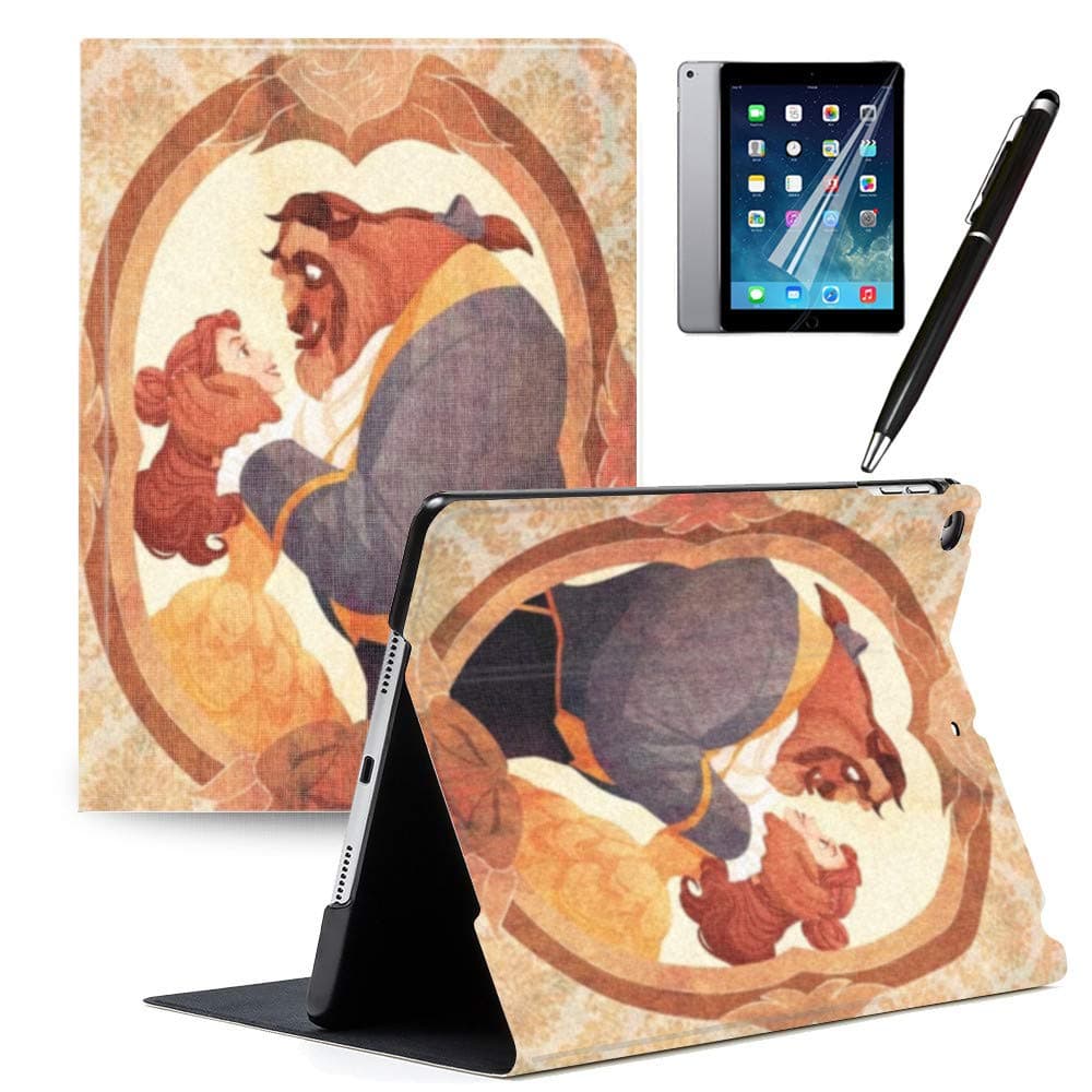 LJX iPad 7th Generation 10.2" 2019 Case Mickey Minnie Mouse Cute Cartoon Cover PU Leather Stand Protection Smart Auto Sleep/Wake Shell Compatible for Apple iPad 10.2 inch 2019#F