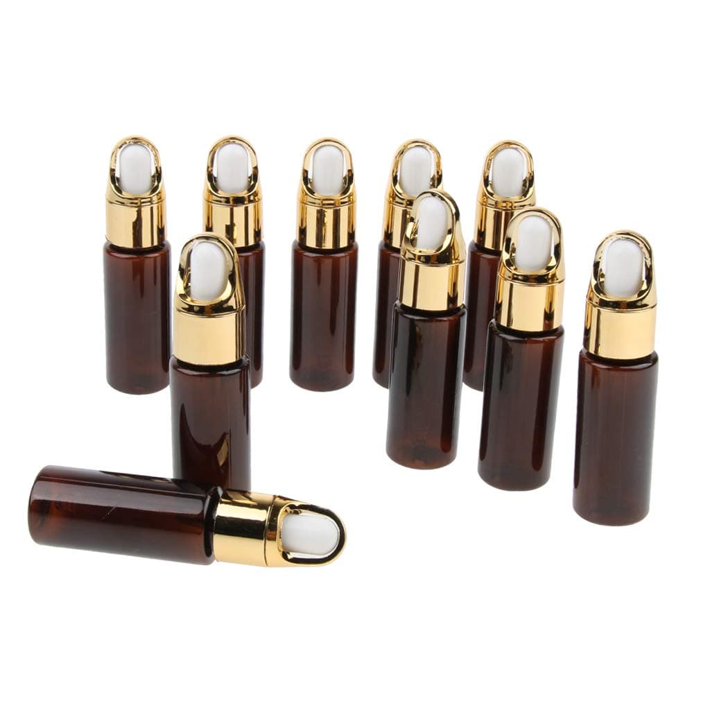 chiwanji 10 Pieces Empty Aromatherapy Essential Oils Eye Dropper Bottles 20ml - Amber, 20ml