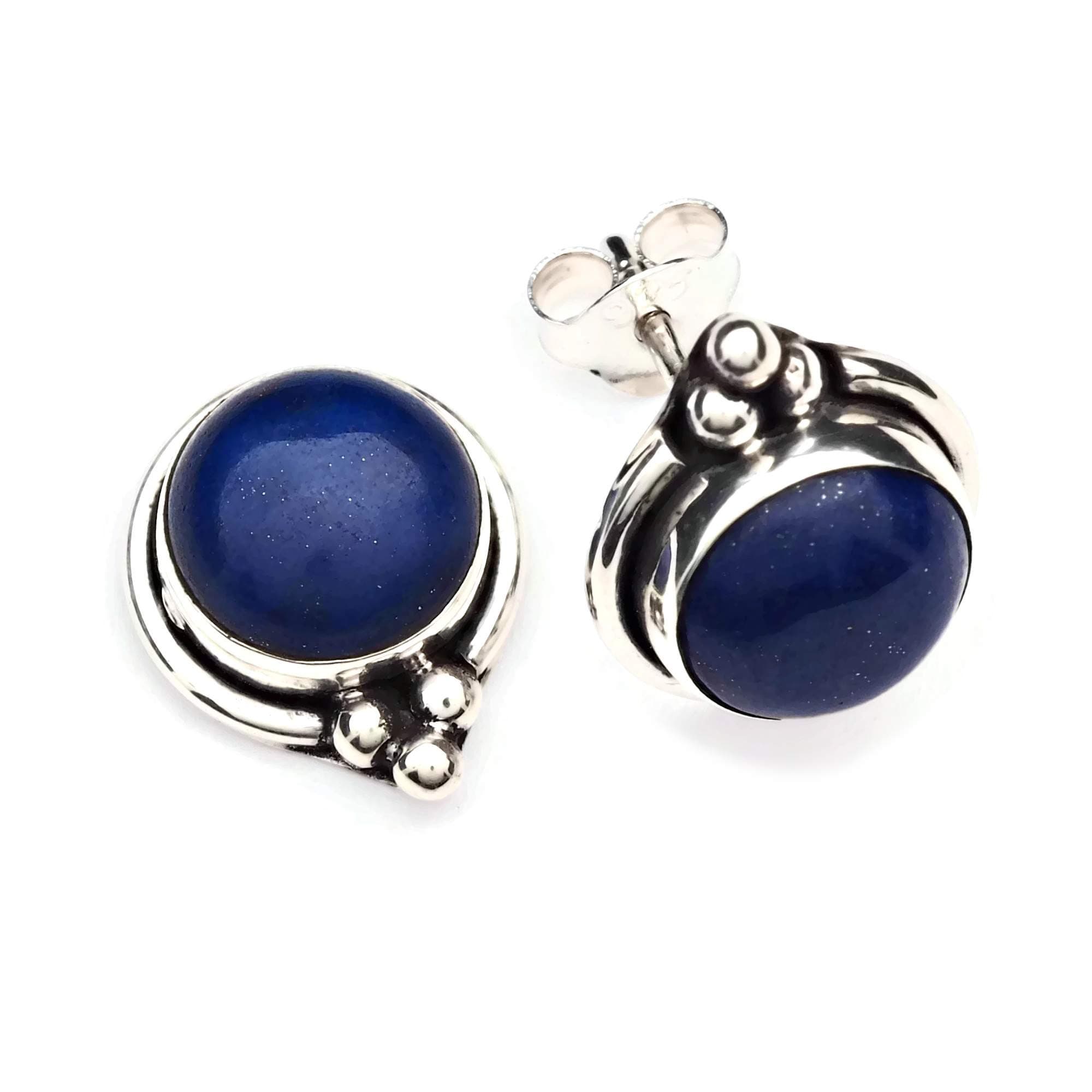 Studs 925 sterling silver with lapis lazuli (No: MOS 65-06)