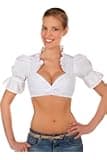 Sexy Dirndl Blouse White with Laces and Adjustable Cutting Depth Size 42