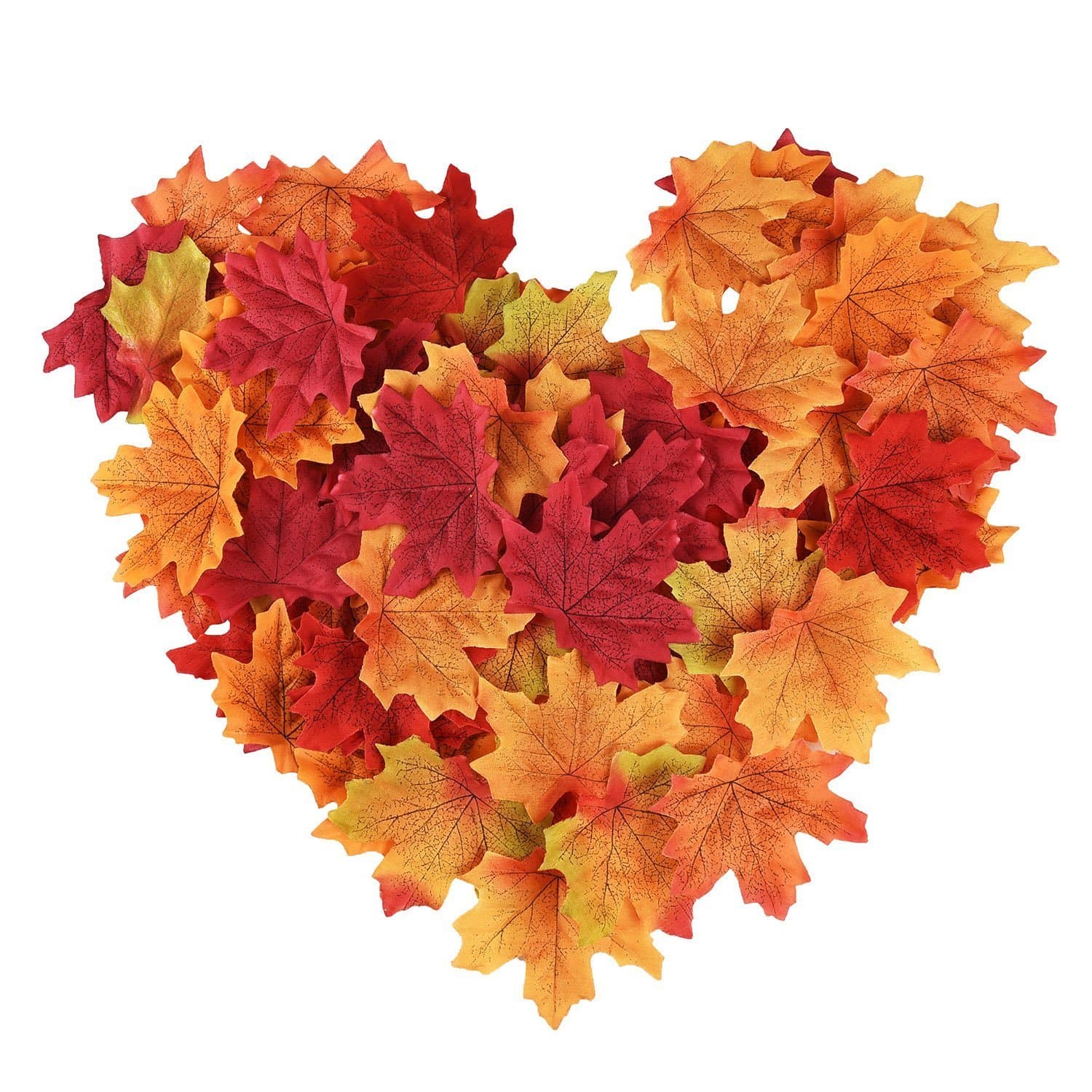 Maple Leaves Artificial Autumn, Fall Leaves Multicolor, Mixed Garlands Art Scrapbooking Wedding House Decorations(350 Pieces)