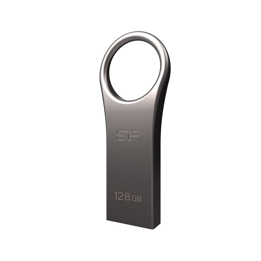 SP Silicon Power 128Gb USB 3.0 Flash Drive with Keychain Hole Key Ring Design, Waterproof Dustproof Metal Casing Thumb Drive Pen Drive Memory Stick - Jewel J80 Series