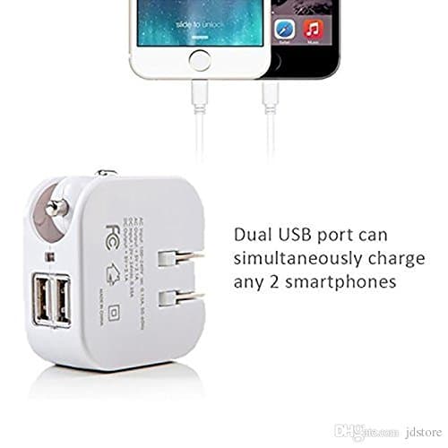cableBasket Universal 2 USB Port 2.4A car and Wall Multi Charger (White)