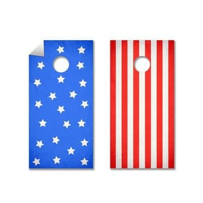 Cornhole Crew2 Piece Stars and Stripes Cornhole Board Decal Set