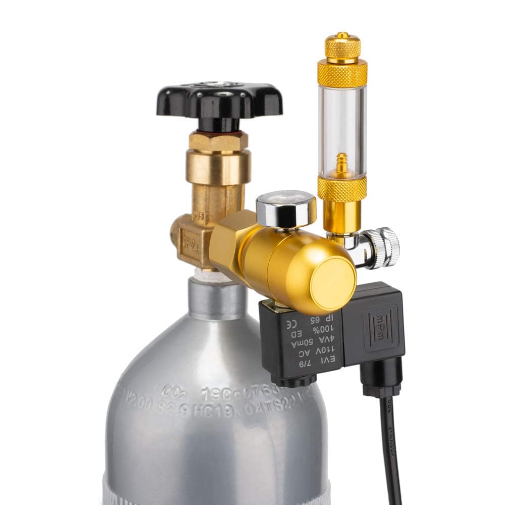 Aquarium CO2 Regulator with Bubble Counter Solenoid Check Valve Adjustable for Standard US Planted Tank CO2