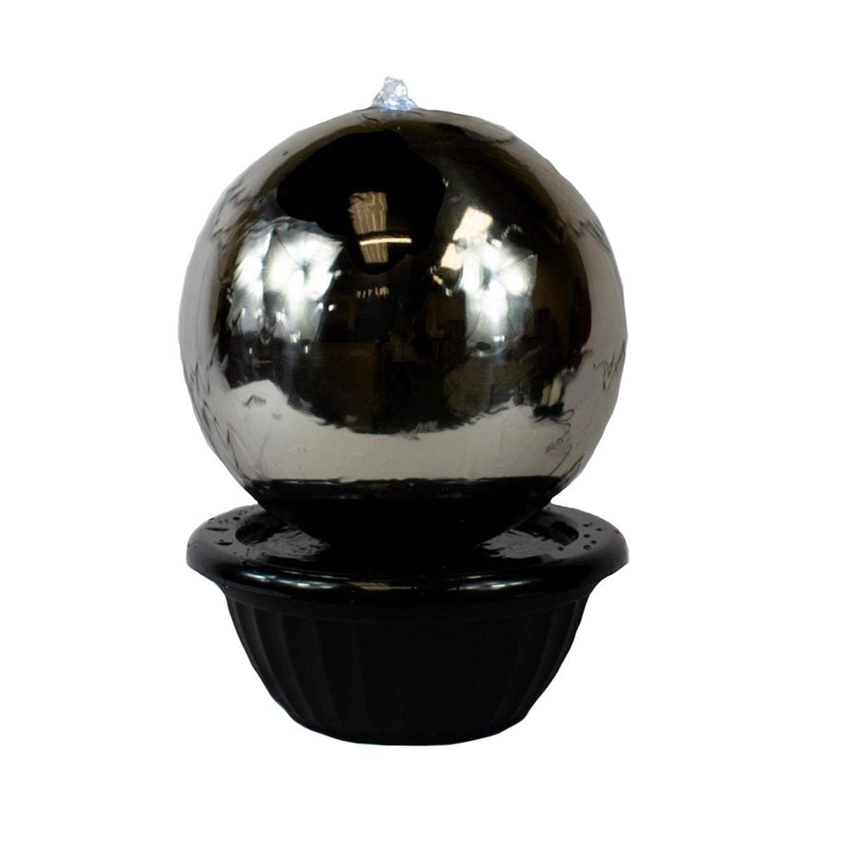 30cm Sphere Stainless Steel Water Feature with LED Lights