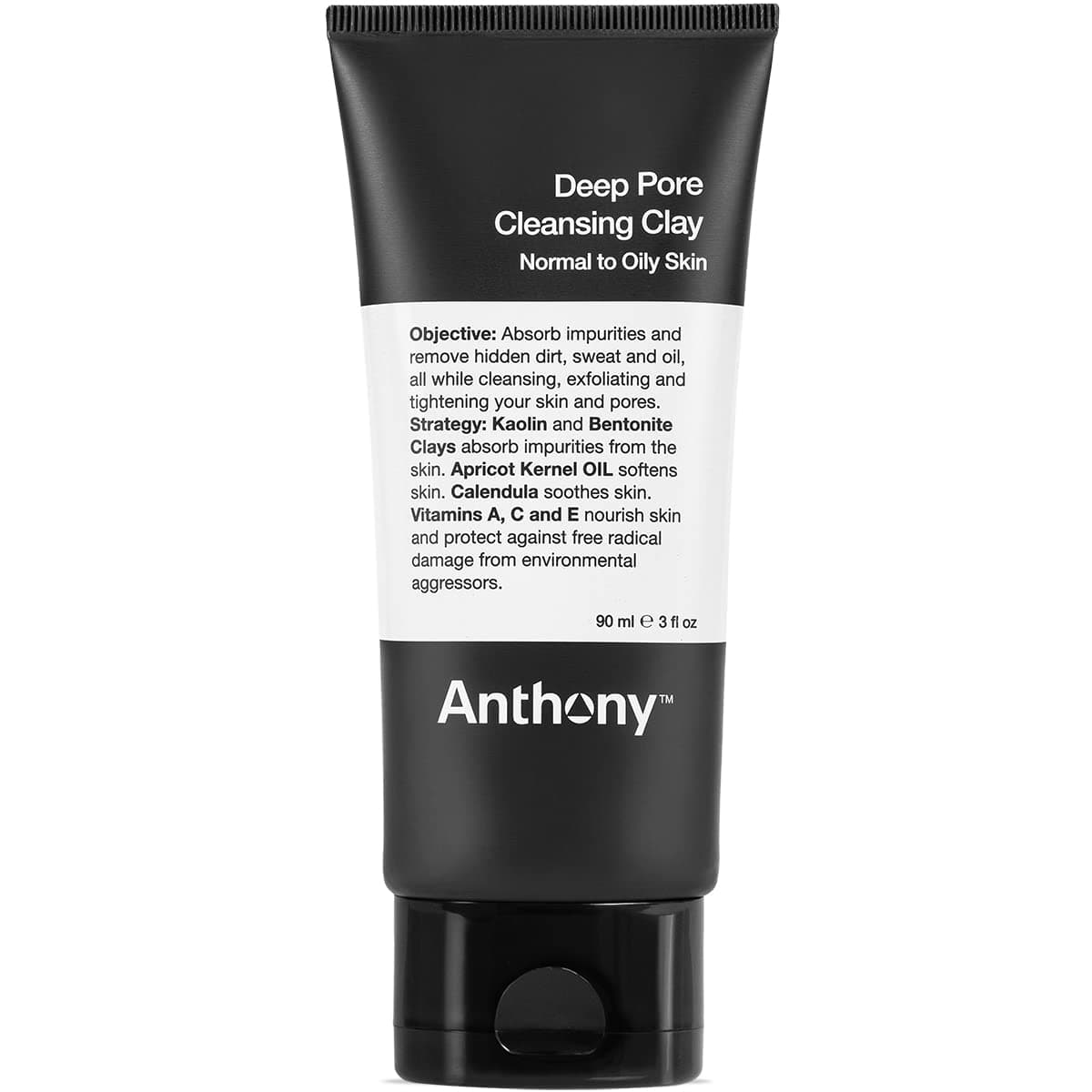 - Anthony Deep Pore Cleansing Clay, 3 Fl Oz, Contains Kaolin and Bentonite Clays, Apricot Oil, Calendula, Vitamins A, C, and E, Removes Dirt, Sweat, and Oil While Deep Cleansing and Exfoliating Skin