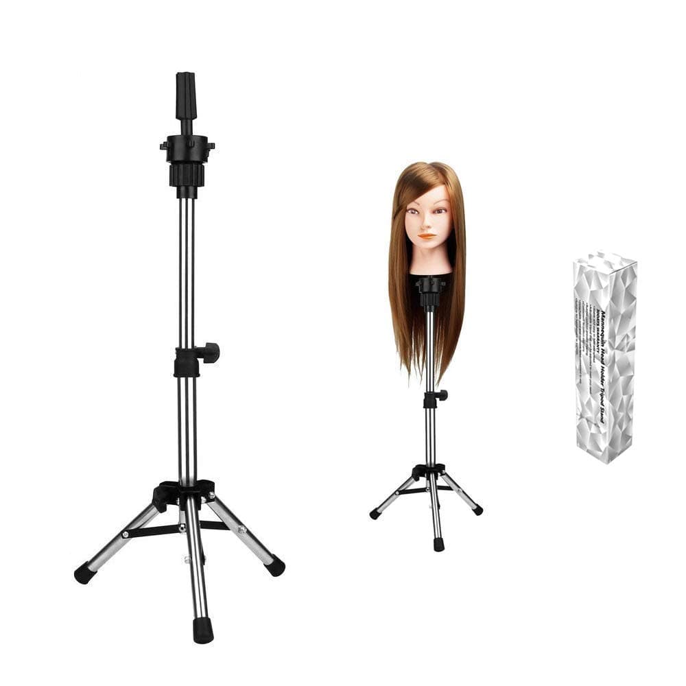 Mcwdoit Adjustable Tripod Stand Holder Hairdressing Head Training Head Mold Mannequin Salon Hair Clamp with a beautiful box