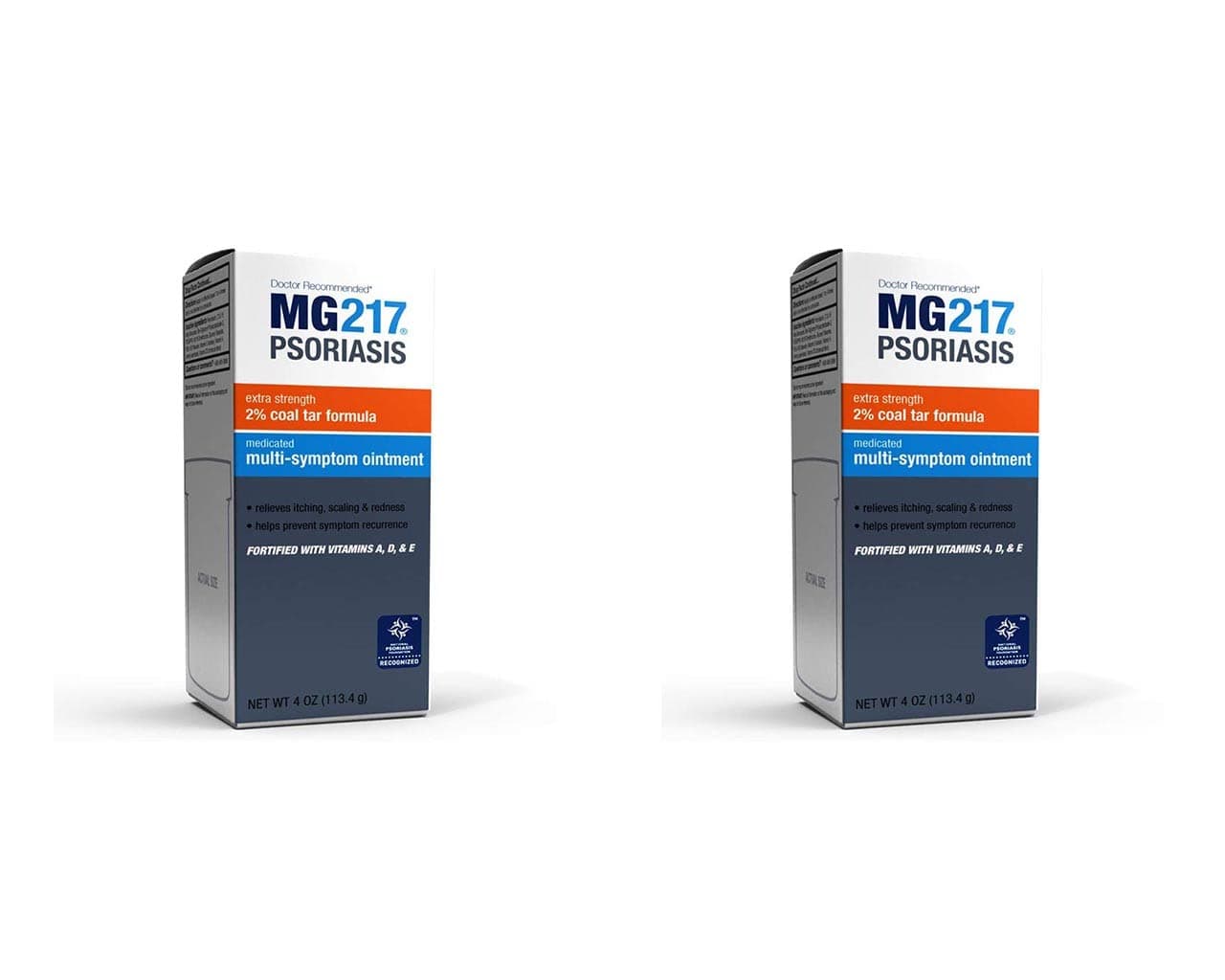 MG217 Multi Symptom Relief 2% Coal Tar Medicated Psoriasis Ointment oz Jar, 4 Oz (Two Pack)
