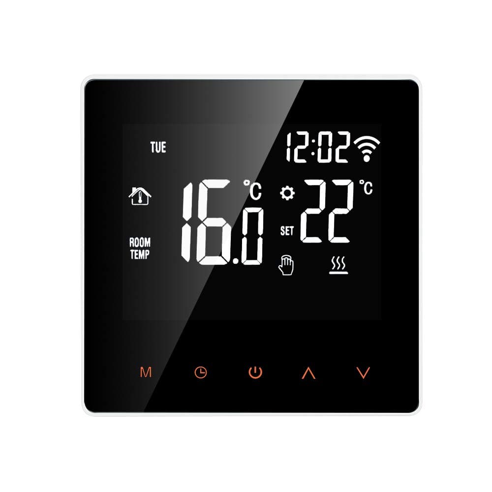 undefined Smart Thermostat Digital Temperature Controller LCD Display Touch Screen Week Programmable Electric Floor Heating Thermostat for Home School Office Hotel 16A